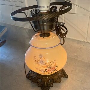 Vintage Hurricane Glass Table Lamp